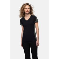 HAKRO Damen V-Shirt Contrast MIKRALINAR®