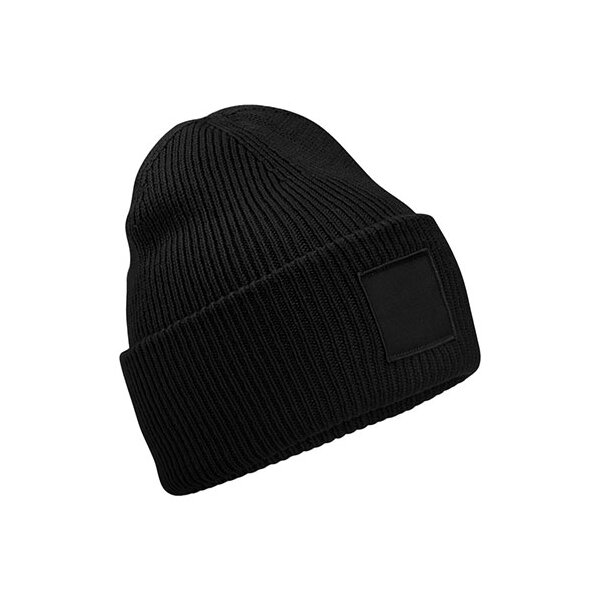 Deep Cuffed Tonal Patch Beanie