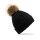Faux Fur Pop Pom Chunky Beanie