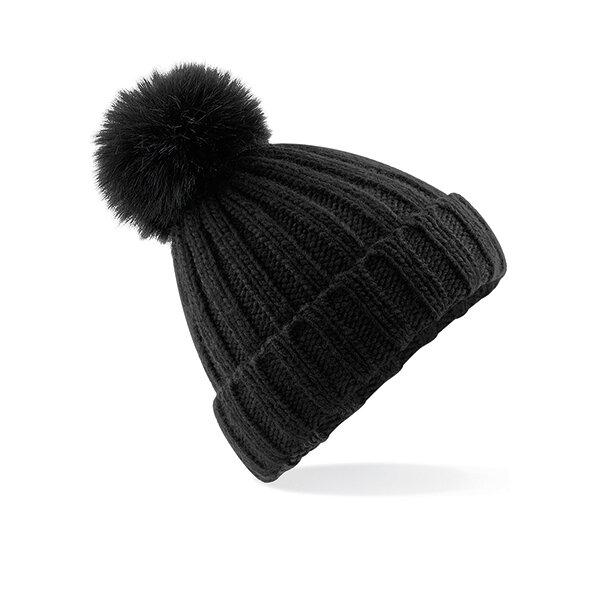 Verbier Faux Fur Pop Pom Chunky Beanie