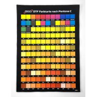 DTF Farbkarte Pantone schwarzer Stoff