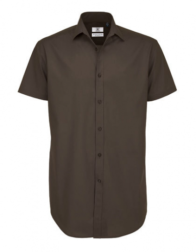 Men´s Poplin Shirt Black Tie Short Sleeve - BCSMP22 - B&C