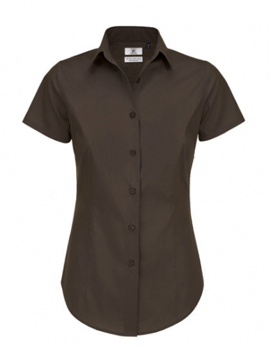 Women´s Poplin Shirt Black Tie Short Sleeve - BCSWP24 - B&C
