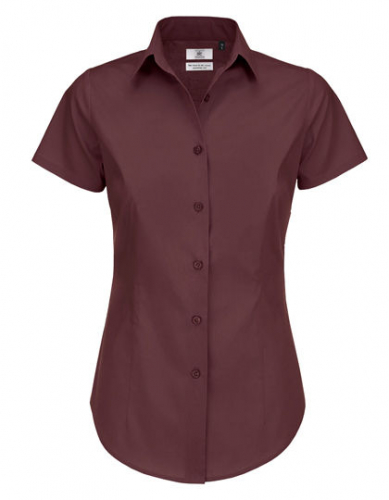 Women´s Poplin Shirt Black Tie Short Sleeve - BCSWP24 - B&C