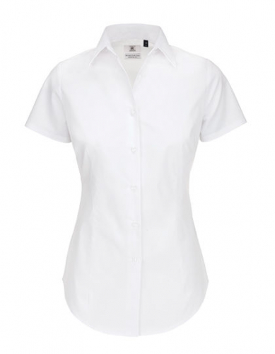 Women´s Poplin Shirt Black Tie Short Sleeve - BCSWP24 - B&C