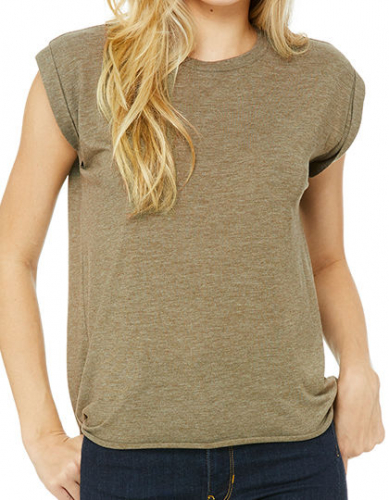 Women´s Flowy Muscle Tee With Rolled Cuff - BL8804 - Bella