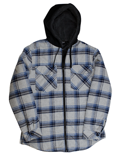 Men´s Flannel Jacket With Sherpa Hoodie - BU8620 - Burnside