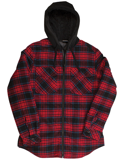 Men´s Flannel Jacket With Sherpa Hoodie - BU8620 - Burnside
