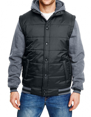 Hooded Fleece Sleeved Puffer Vest - BU8701 - Burnside