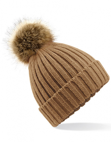 Faux Fur Pop Pom Chunky Beanie - CB412 - Beechfield