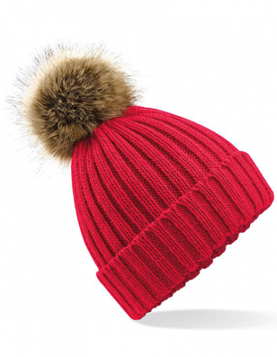 Faux Fur Pop Pom Chunky Beanie - CB412 - Beechfield