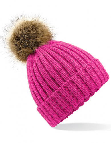 Faux Fur Pop Pom Chunky Beanie - CB412 - Beechfield