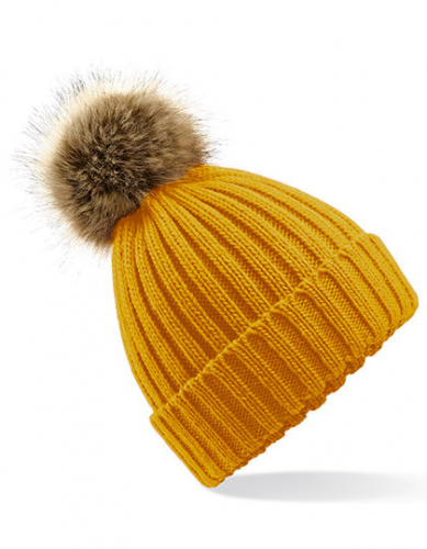 Faux Fur Pop Pom Chunky Beanie - CB412 - Beechfield