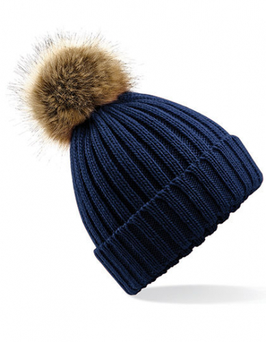 Faux Fur Pop Pom Chunky Beanie - CB412 - Beechfield