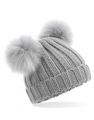 Infant Faux Fur Double Pom Pom Beanie - CB414A - Beechfield