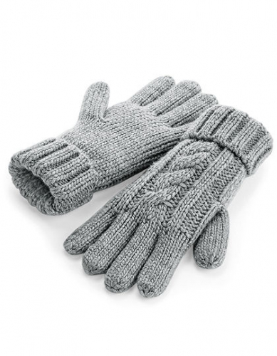 Cable Knit Melange Gloves - CB497 - Beechfield