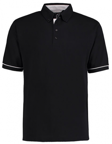 Classic Fit Button Down Collar Contrast Polo Shirt - K449 - Kustom Kit