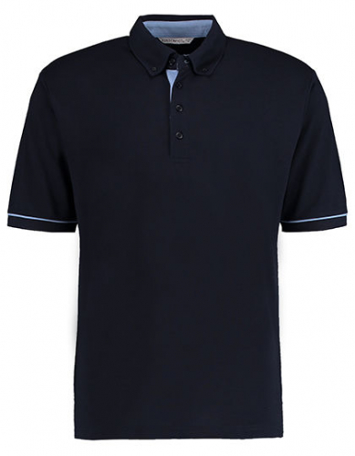 Classic Fit Button Down Collar Contrast Polo Shirt - K449 - Kustom Kit