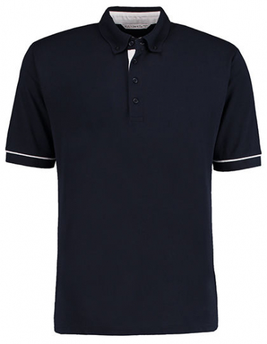 Classic Fit Button Down Collar Contrast Polo Shirt - K449 - Kustom Kit