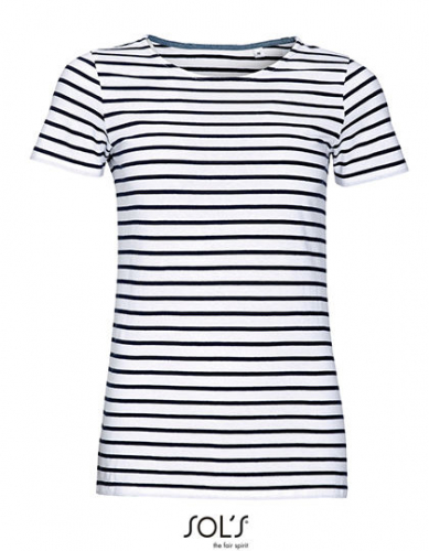 Women´s Round Neck Striped T-Shirt Miles - L01399 - SOL´S