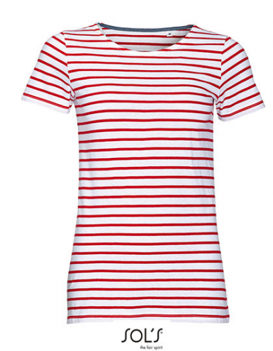 Women´s Round Neck Striped T-Shirt Miles - L01399 - SOL´S