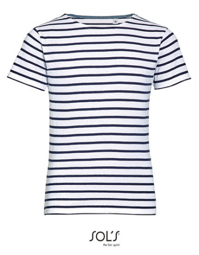 Kids´ Round Neck Striped T-Shirt Miles - L01400 - SOL´S