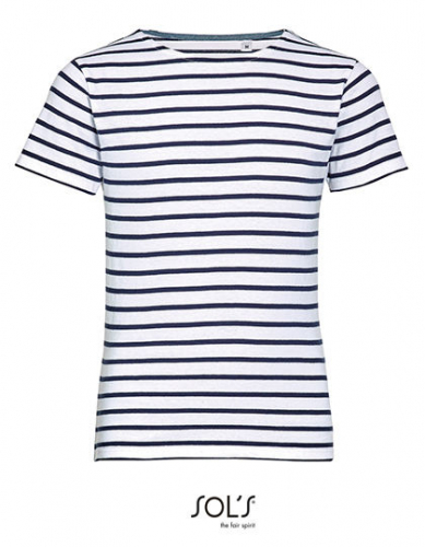Kids´ Round Neck Striped T-Shirt Miles - L01400 - SOL´S