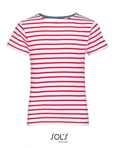 Kids´ Round Neck Striped T-Shirt Miles - L01400 - SOL´S
