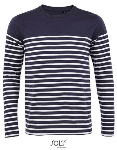 Men´s Long Sleeve Striped T-Shirt Matelot - L03099 - SOL´S