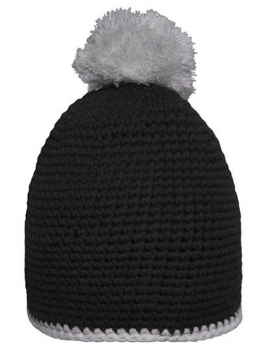 Pompon Hat With Contrast Stripe - MB7964 - Myrtle beach