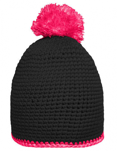 Pompon Hat With Contrast Stripe - MB7964 - Myrtle beach