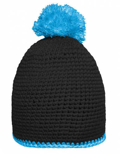 Pompon Hat With Contrast Stripe - MB7964 - Myrtle beach