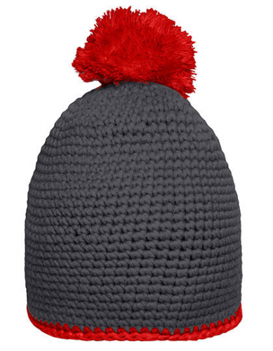 Pompon Hat With Contrast Stripe - MB7964 - Myrtle beach