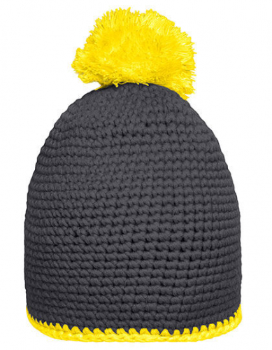 Pompon Hat With Contrast Stripe - MB7964 - Myrtle beach