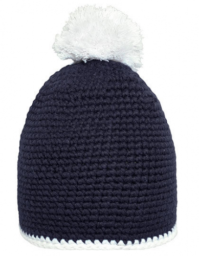 Pompon Hat With Contrast Stripe - MB7964 - Myrtle beach