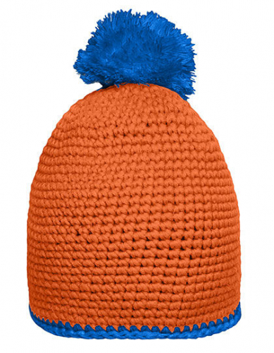 Pompon Hat With Contrast Stripe - MB7964 - Myrtle beach