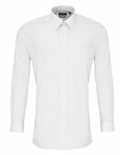 Men´s Long Sleeve Fitted Poplin Shirt - PW204 - Premier Workwear