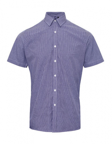 Men´s Microcheck (Gingham) Short Sleeve Cotton Shirt - PW221 - Premier Workwear