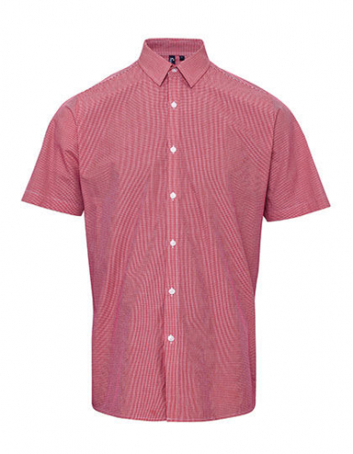 Men´s Microcheck (Gingham) Short Sleeve Cotton Shirt - PW221 - Premier Workwear