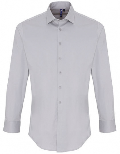 Men´s Stretch Fit Poplin Long Sleeve Cotton Shirt - PW244 - Premier Workwear
