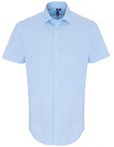 Men´s Stretch Fit Poplin Short Sleeve Cotton Shirt - PW246 - Premier Workwear