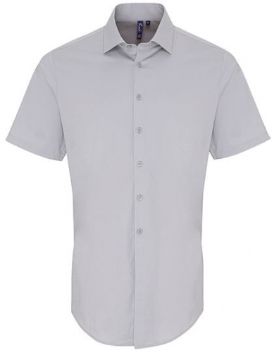 Men´s Stretch Fit Poplin Short Sleeve Cotton Shirt - PW246 - Premier Workwear