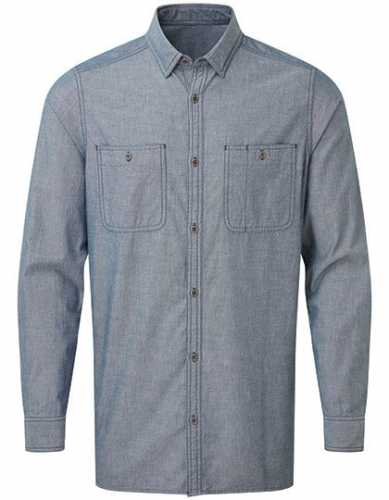 Men´s Organic Chambray Fairtrade Long Sleeve Shirt - PW247 - Premier Workwear