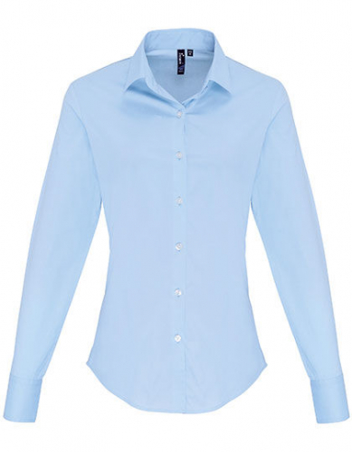 Women´s Stretch Fit Poplin Long Sleeve Cotton Shirt - PW344 - Premier Workwear