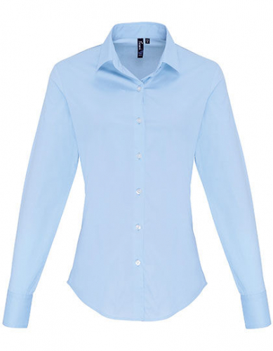 Women´s Stretch Fit Poplin Long Sleeve Cotton Shirt - PW344 - Premier Workwear