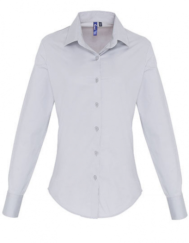 Women´s Stretch Fit Poplin Long Sleeve Cotton Shirt - PW344 - Premier Workwear