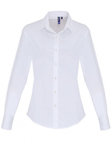 Women´s Stretch Fit Poplin Long Sleeve Cotton Shirt - PW344 - Premier Workwear