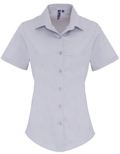 Women´s Stretch Fit Poplin Short Sleeve Cotton Shirt - PW346 - Premier Workwear