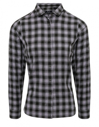 Women´s Mulligan Check Cotton Long Sleeve Shirt - PW350 - Premier Workwear