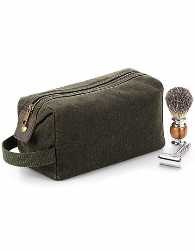 Heritage Waxed Canvas Wash Bag - QD651 - Quadra